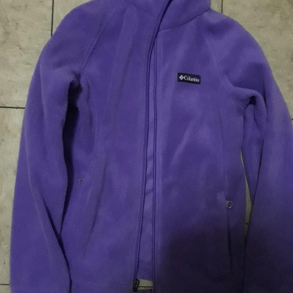 ***NEW Girls Fleece Columbia Full Zip Jacket- M (Purple)